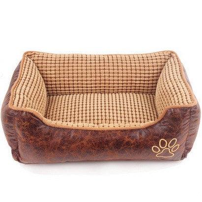 Luxury Suede Dog Bed Set With Free Bone, Blanket, And Summer Mat-3
