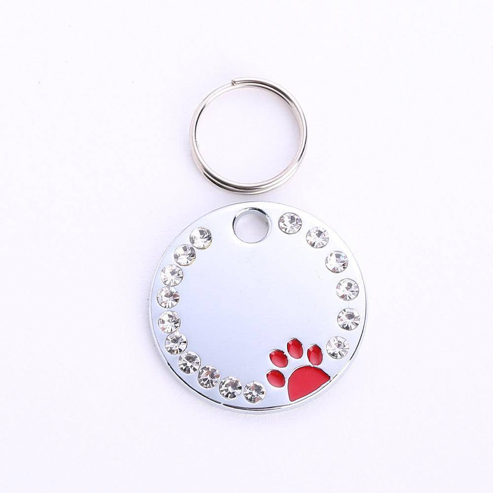 Personalized Round Metal Dog Tag Keychain