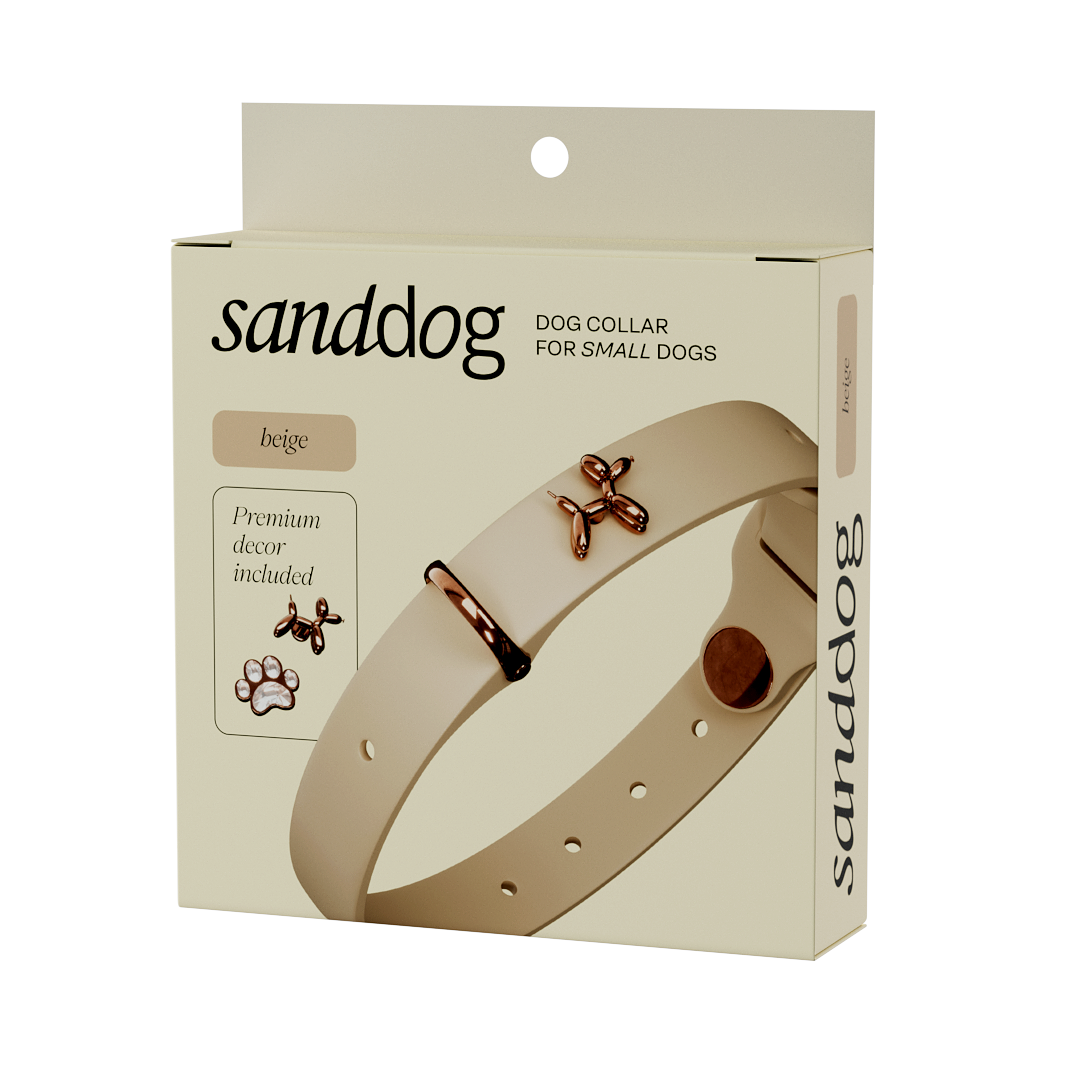 Ballon Beige Dog Collar | Premium Collar | SANDDOG-3
