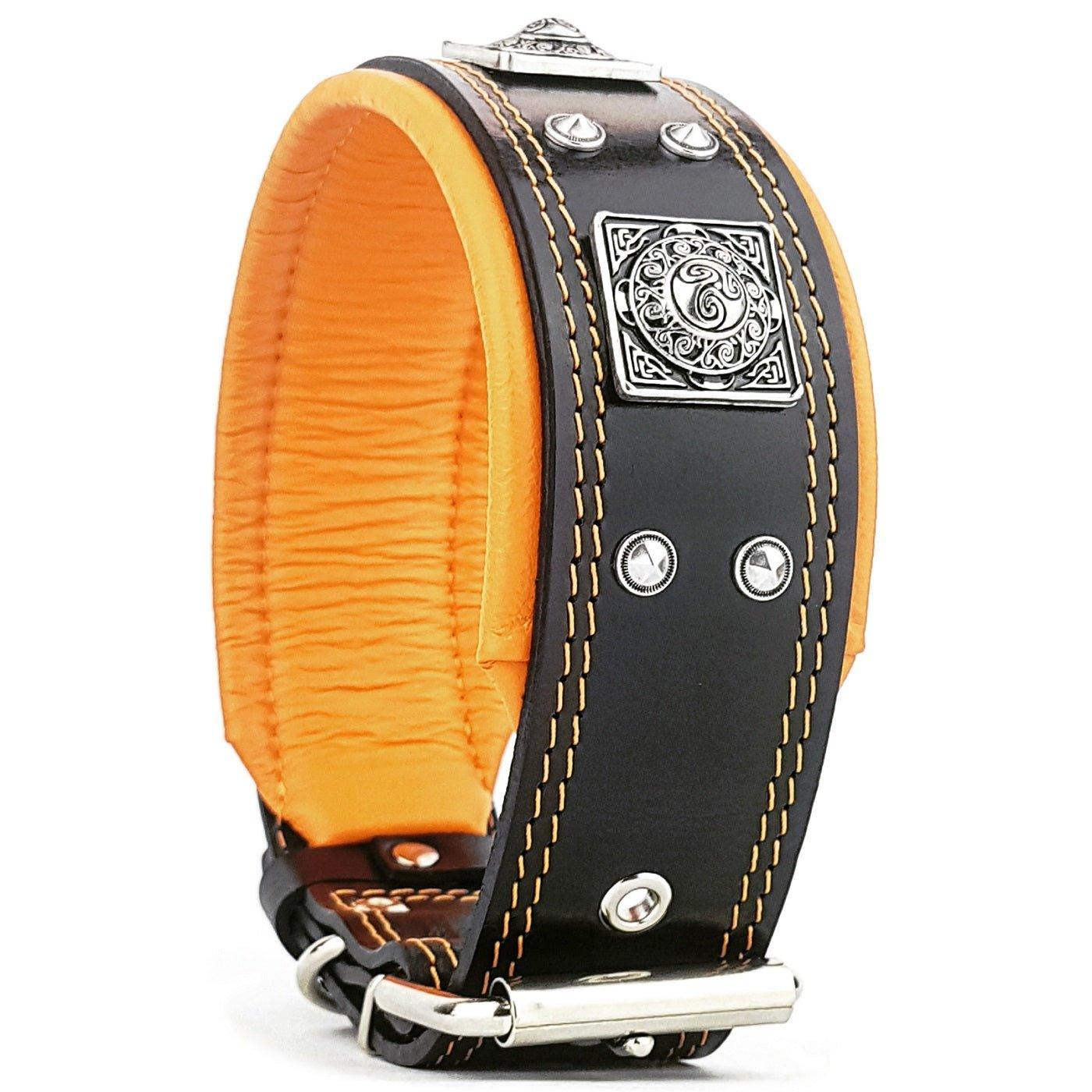 The "Eros" collar 2.5 inch wide black & orange-2